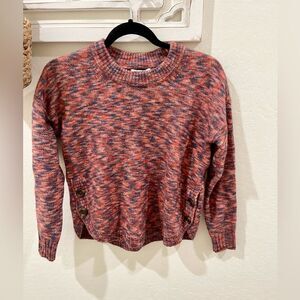 Madewell Birchmont space dye knit side button wool blend sweater